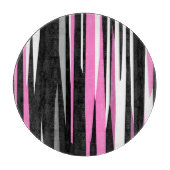 Roze zwart en wit Abstract Snijplank (Voorkant)