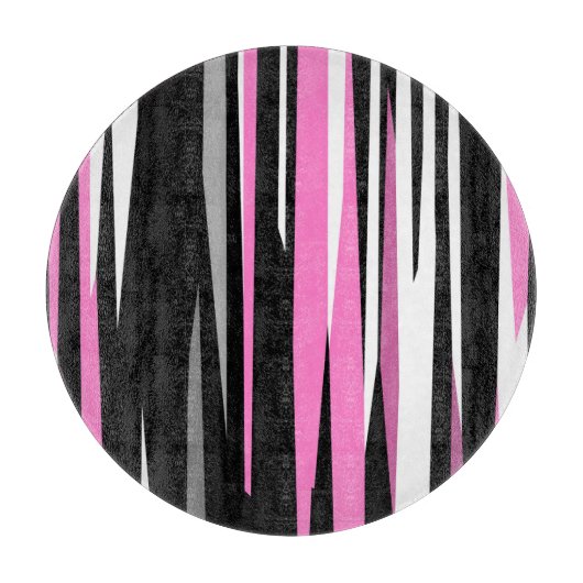Roze zwart en wit Abstract Snijplank (Voorkant)