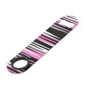 Roze zwart en wit Abstract Speed Flessenopener (Voorkant Gekanteld)