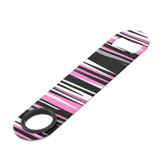 Roze zwart en wit Abstract Speed Flessenopener (Voorkant Gekanteld)