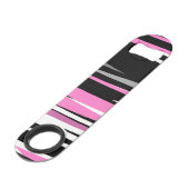 Roze zwart en wit Abstract Speed Flessenopener (Achterkant Gekanteld)