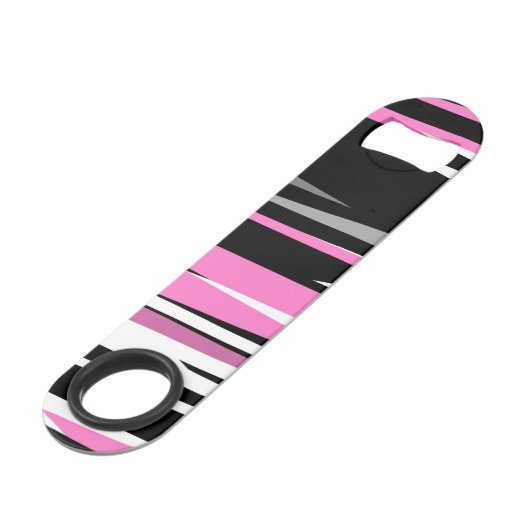 Roze zwart en wit Abstract Speed Flessenopener (Achterkant Gekanteld)