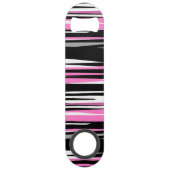 Roze zwart en wit Abstract Speed Flessenopener (Voorkant)