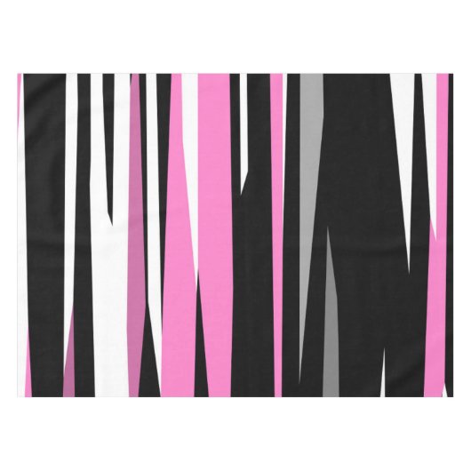 Roze zwart en wit Abstract Tafelkleed (Voorkant (Horizontaal))