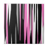 Roze zwart en wit Abstract Tegeltje (Voorkant)