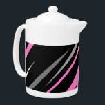 Roze zwart en wit Abstract Theepot<br><div class="desc">Roze zwart en wit Abstract</div>