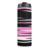 Roze zwart en wit Abstract Thermosbeker (Voorkant)