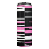 Roze zwart en wit Abstract Thermosbeker (Achterkant)