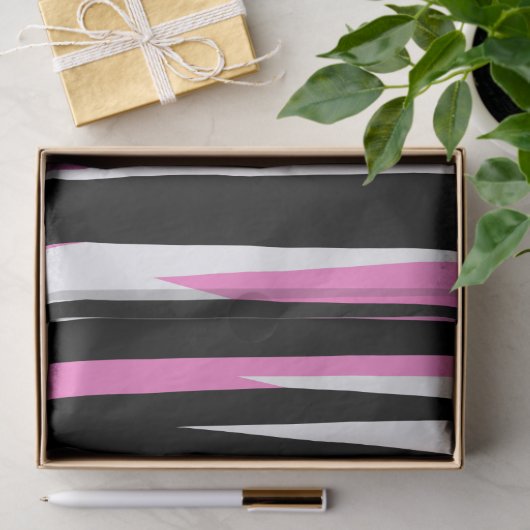 Roze zwart en wit Abstract Tissuepapier (Geschenk)
