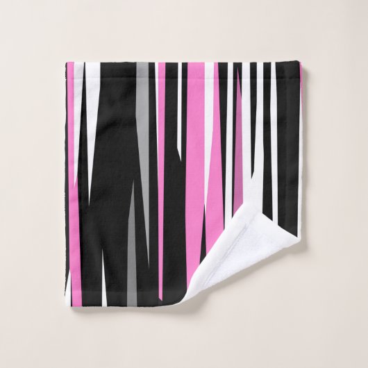 Roze zwart en wit Abstract Washandje (Wasdoekje)