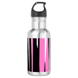 Roze zwart en wit Abstract Waterfles
