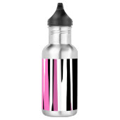 Roze zwart en wit Abstract Waterfles (Rechts)