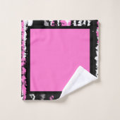 roze zwart en wit bad handdoek (Wasdoekje)