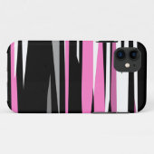 Roze zwart en wit Case-Mate iPhone case (Achterkant (horizontaal))