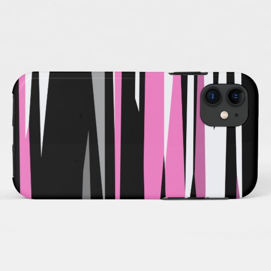 Roze zwart en wit Case-Mate iPhone case (Achterkant (horizontaal))