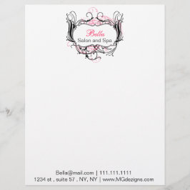 Roze, zwart en wit Chic Business briefhead Persoonlijk Briefhoofd