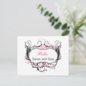 roze zwart en wit Chic Business Thank You Cards Briefkaart (Staand voorkant)