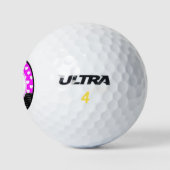 Roze, zwart en wit custom monogram golfballen (Logo)