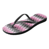 Roze Zwart en Wit Geometrisch Teenslippers (Schuin)