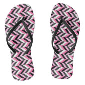 Roze Zwart en Wit Geometrisch Teenslippers (Voetbed)