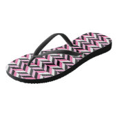Roze Zwart en Wit Geometrisch Teenslippers (Schuin)