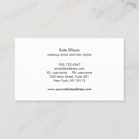 Roze Zwart en Wit Gestreepte Schoonheid Visitekaartje (Achterkant)