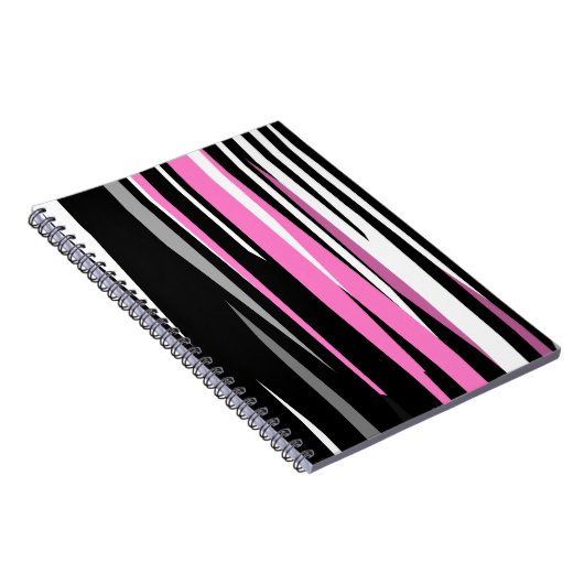 Roze zwart en wit notitieboek (Rechterzijde)