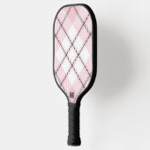 Roze Zwart en Wit Plaid Gepersonaliseerd Pickleball Paddle (Links)