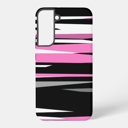 Roze zwart en wit samsung galaxy hoesje (Achterkant)