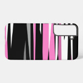 Roze zwart en wit samsung galaxy hoesje (Achterkant horizontaal)