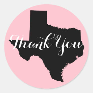 Roze Zwart en Wit Texas Trouw Dank Je Ronde Sticker