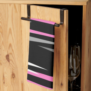 Roze zwart en wit theedoek