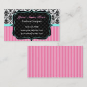 roze, zwart en wit Visitekaartje (Voorkant / Achterkant)