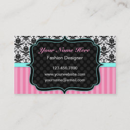  roze, zwart en wit Visitekaartje