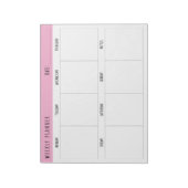 Roze, Zwart en Wit, Weekplanner, Notitieblok (Linkerzijde)