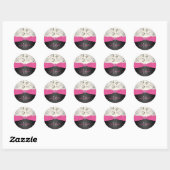 Roze, Zwart, en Zilveren Zoete Zestien Sticker (Vel)