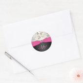 Roze, Zwart, en Zilveren Zoete Zestien Sticker (Envelop)