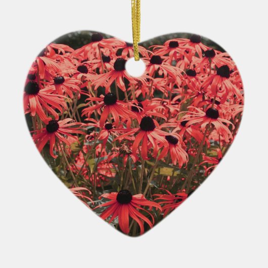 Roze Zwart Eyed Susan Flowers Ornament (Voorkant)