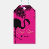 Roze & Zwart Flamingo & Palm Party Favor Custom Cadeaulabel (Voorkant)