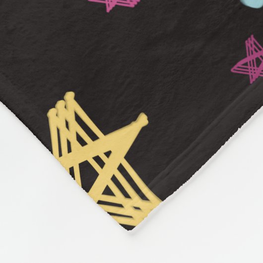 Roze zwart fleece deken (Hoek)