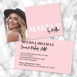 Roze Zwart Foto Make-up Visitekaartje