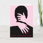 Roze & Zwart Fotopaar Rode Typografie Partner Feestdagen Kaart (Voorkant)