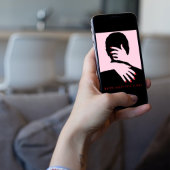 Roze & Zwart Fotopaar Rode Typografie Partner Feestdagen Kaart