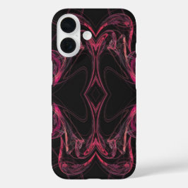 Roze & Zwart Fractal telefoonhoesje iPhone 16 Hoesje