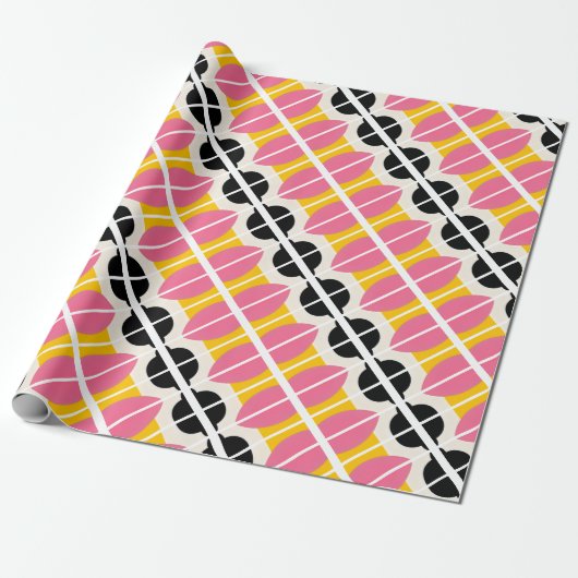 Roze Zwart Geel Inpakpapier (Uitgerold)