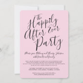 Roze zwart gelukkig ooit na het bruiloft kaart (Voorkant)