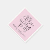 Roze zwart gelukkig ooit na het bruiloft servet (Hoek)