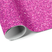 Roze Zwart Gelukkig Verjaardag Glitter Aangepaste  Cadeaupapier (Rol Hoek)