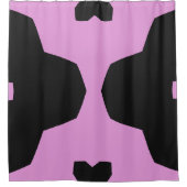Roze Zwart Geometrisch Douchegordijn (Voorkant)