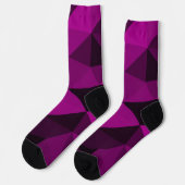 Roze zwart geometrisch mesh patroon sokken (Links)